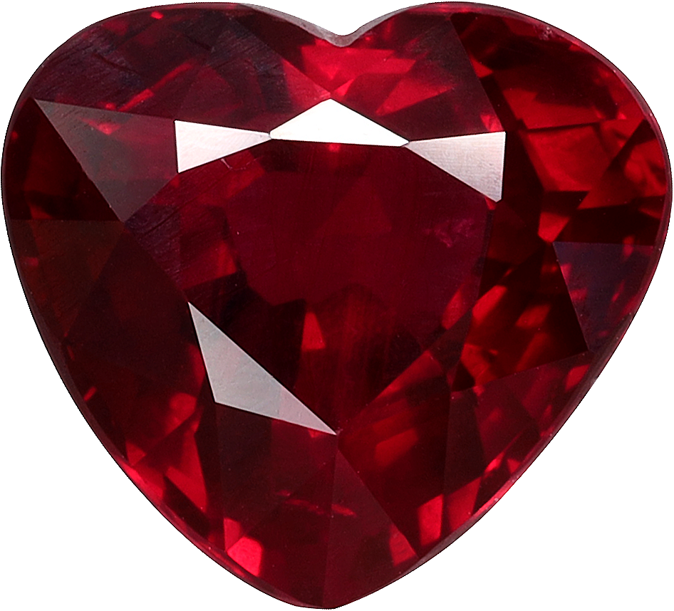 Heart cut mozambique ruby, 7.96 by 8.76 mm, shown at actual size