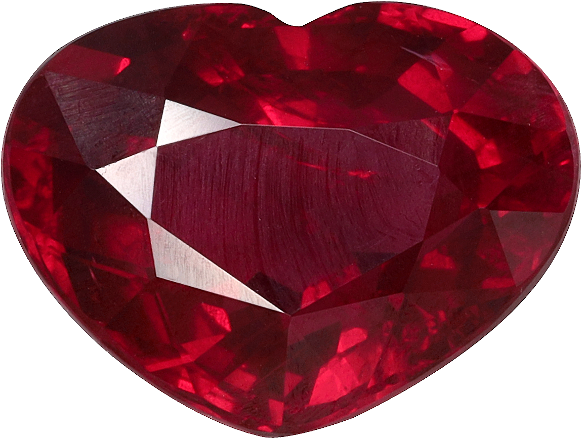 Heart cut mozambique ruby, 11.5 by 8.69 mm, shown at actual size