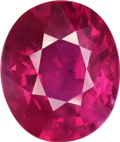 Cushion cut mozambique ruby, 12.31 by 10.33 mm, shown at actual size