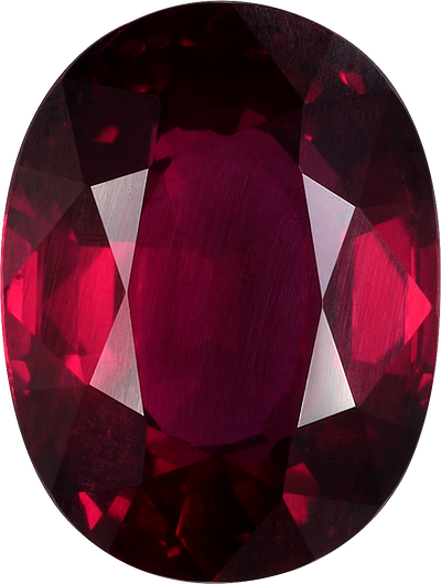 Oval cut mozambique ruby, 9.82 by 7.42 mm, shown at actual size