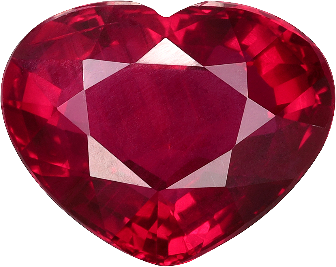 Heart cut mozambique ruby, 7.95 by 10 mm, shown at actual size