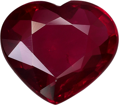 Heart cut mozambique ruby, 9.87 by 8.69 mm, shown at actual size