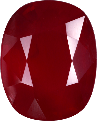Oval cut mozambique ruby, 10.4 by 8.34 mm, shown at actual size