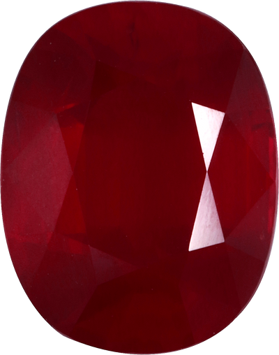 Oval cut mozambique ruby, 10 by 7.9 mm, shown at actual size