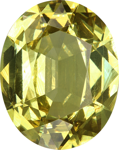 Oval cut grossular garnet, 12.1 by 9.63 mm, shown at actual size