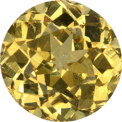 Round cut grossular garnet, 9.8 by 9.7 mm, shown at actual size