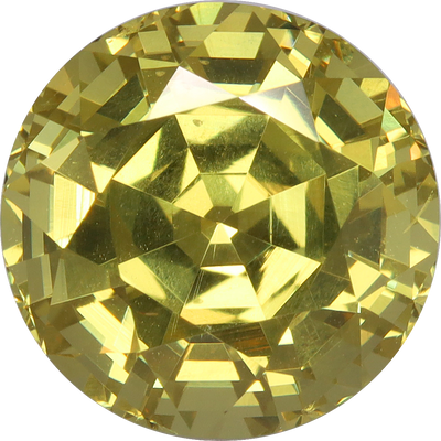 Round cut grossular garnet, 9.97 by 9.87 mm, shown at actual size