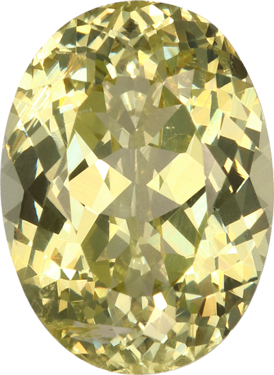 Oval cut grossular garnet, 10.79 by 7.92 mm, shown at actual size