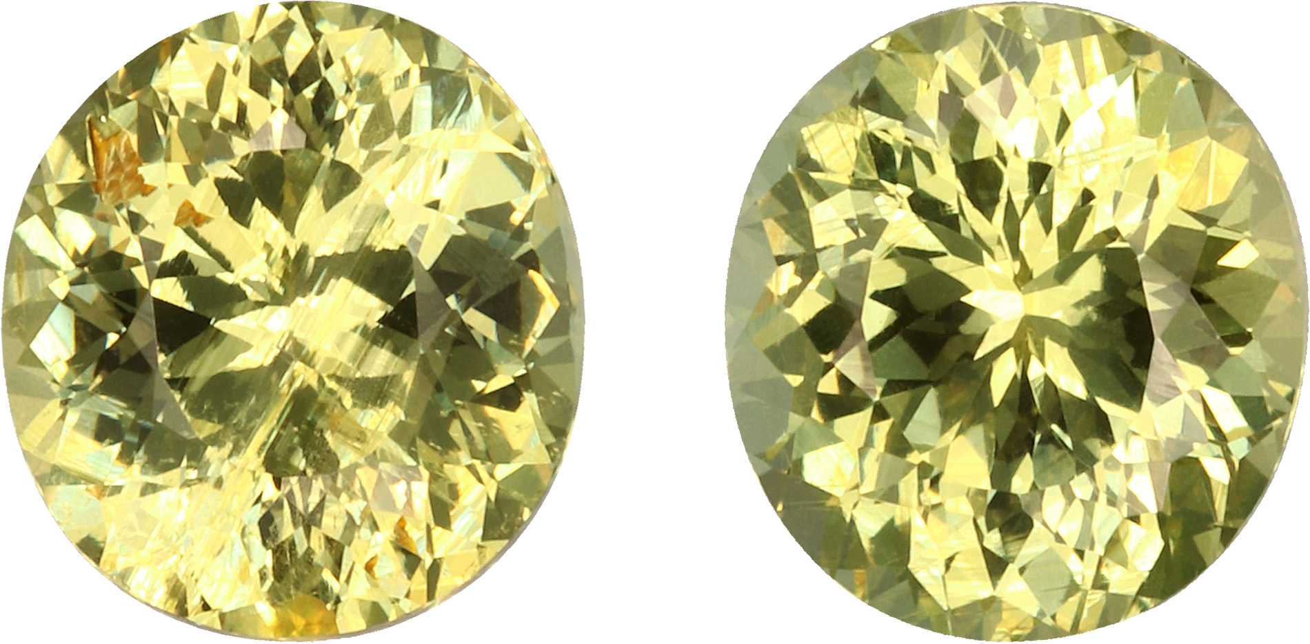 Oval cut grossular garnet, 6.56 by 5.99 mm, shown at actual size