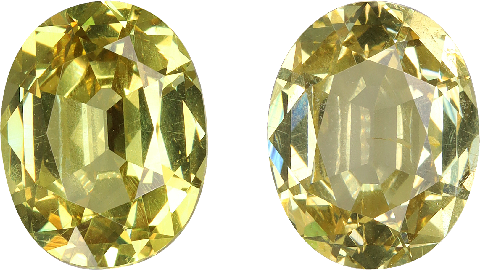 Oval cut grossular garnet, 8.58 by 6.73 mm, shown at actual size
