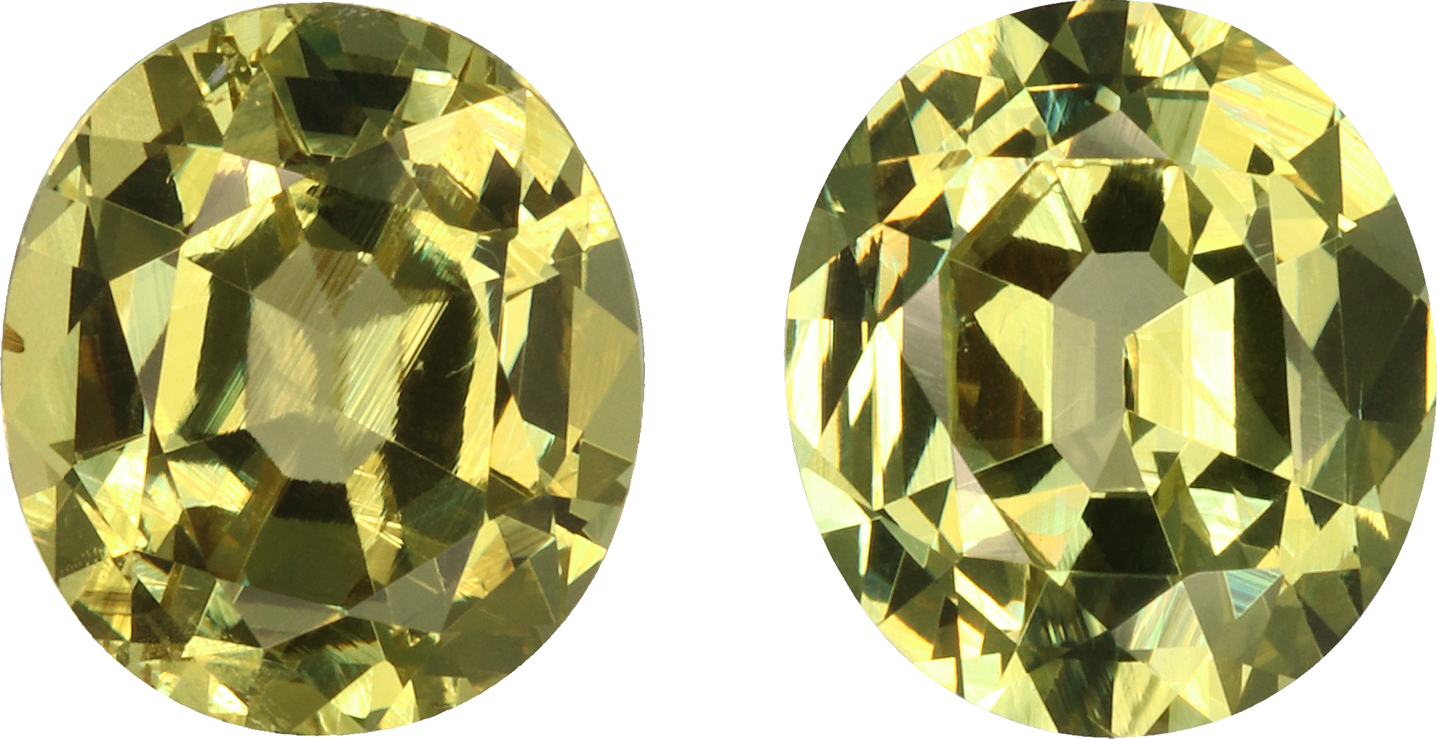 Oval cut grossular garnet, 7.53 by 6.62 mm, shown at actual size