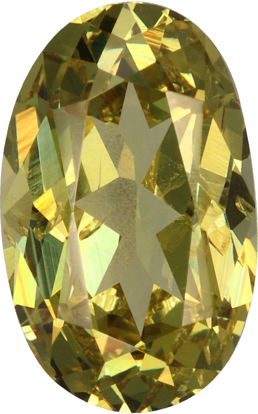 Oval cut grossular garnet, 10.02 by 6.29 mm, shown at actual size