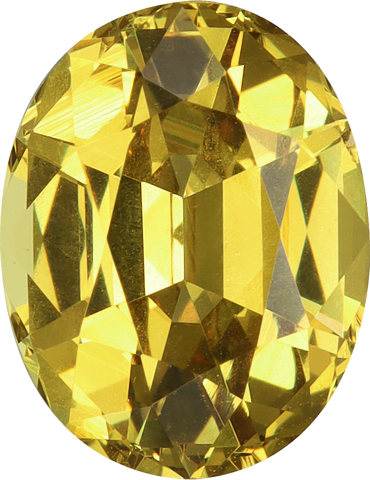 Oval cut grossular garnet, 9.17 by 7.13 mm, shown at actual size