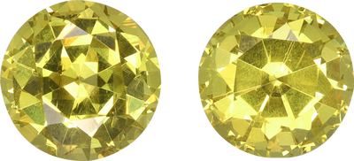 Round cut grossular garnet, 7.89 by 7.81 mm, shown at actual size