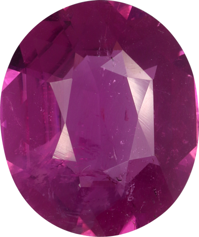 Oval cut cuprian tourmaline, 14.03 by 11.84 mm, shown at actual size