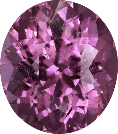Oval cut cuprian tourmaline, 10.36 by 9.21 mm, shown at actual size