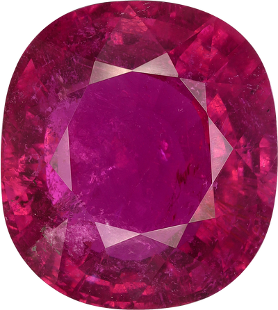 Oval cut cuprian tourmaline, 19.21 by 17.18 mm, shown at actual size