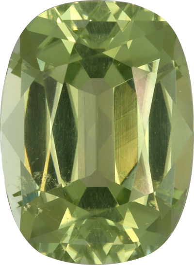 Cushion cut cuprian tourmaline, 13.24 by 9.76 mm, shown at actual size