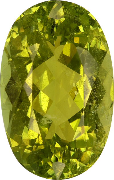 Oval cut cuprian tourmaline, 16.97 by 10.85 mm, shown at actual size