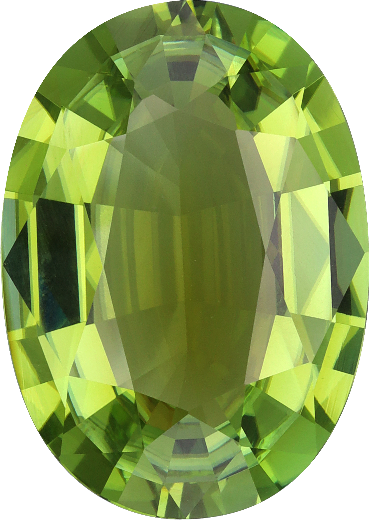 Oval cut cuprian tourmaline, 25.43 by 18.08 mm, shown at actual size