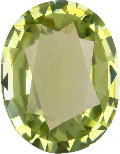 Oval cut cuprian tourmaline, 9.67 by 7.52 mm, shown at actual size