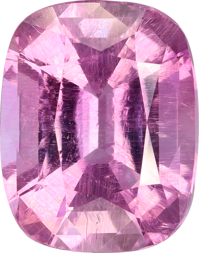 Cushion cut cuprian tourmaline, 16.85 by 13.24 mm, shown at actual size