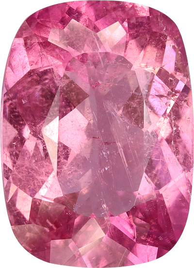 Cushion cut cuprian tourmaline, 16.52 by 11.9 mm, shown at actual size