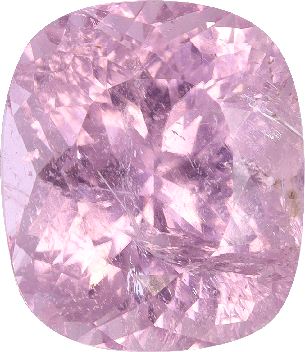 Cushion cut cuprian tourmaline, 11.35 by 9.8 mm, shown at actual size