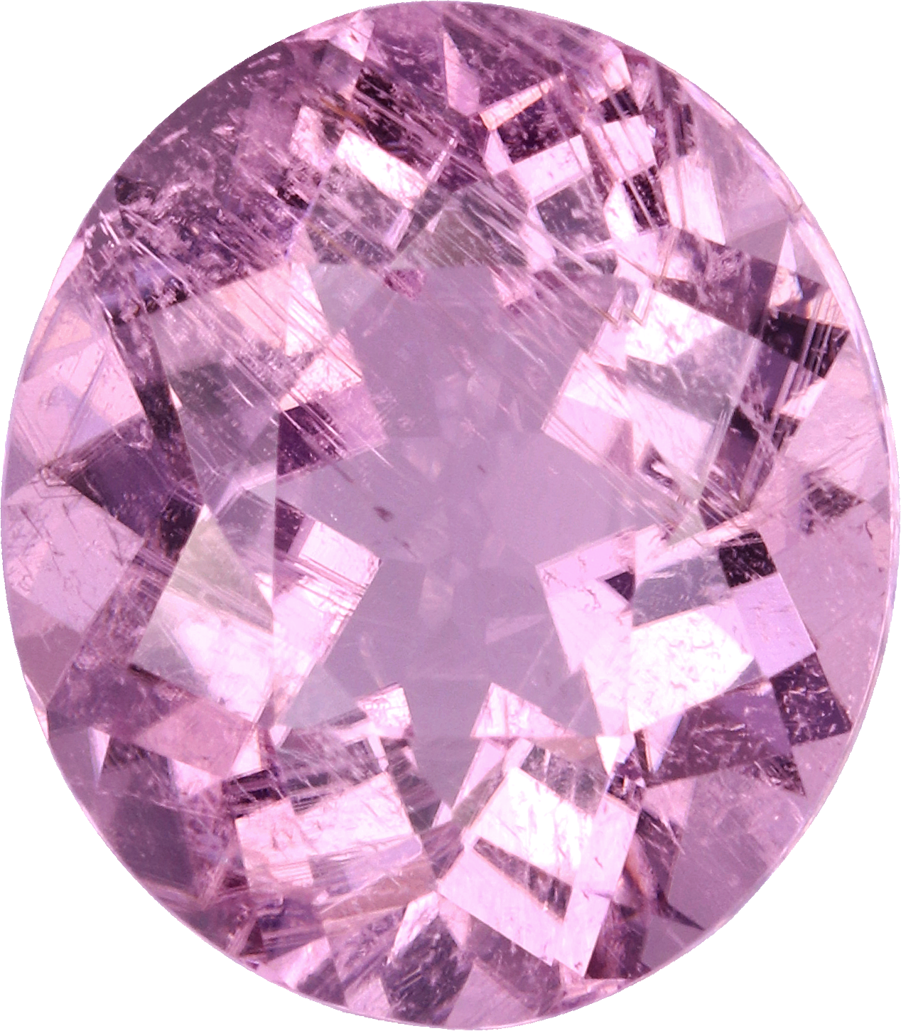 Oval cut cuprian tourmaline, 12.3 by 10.7 mm, shown at actual size