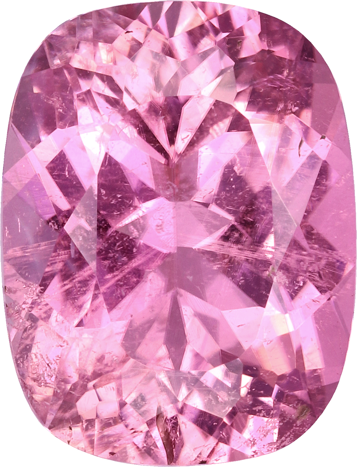 Cushion cut cuprian tourmaline, 12.8 by 9.85 mm, shown at actual size