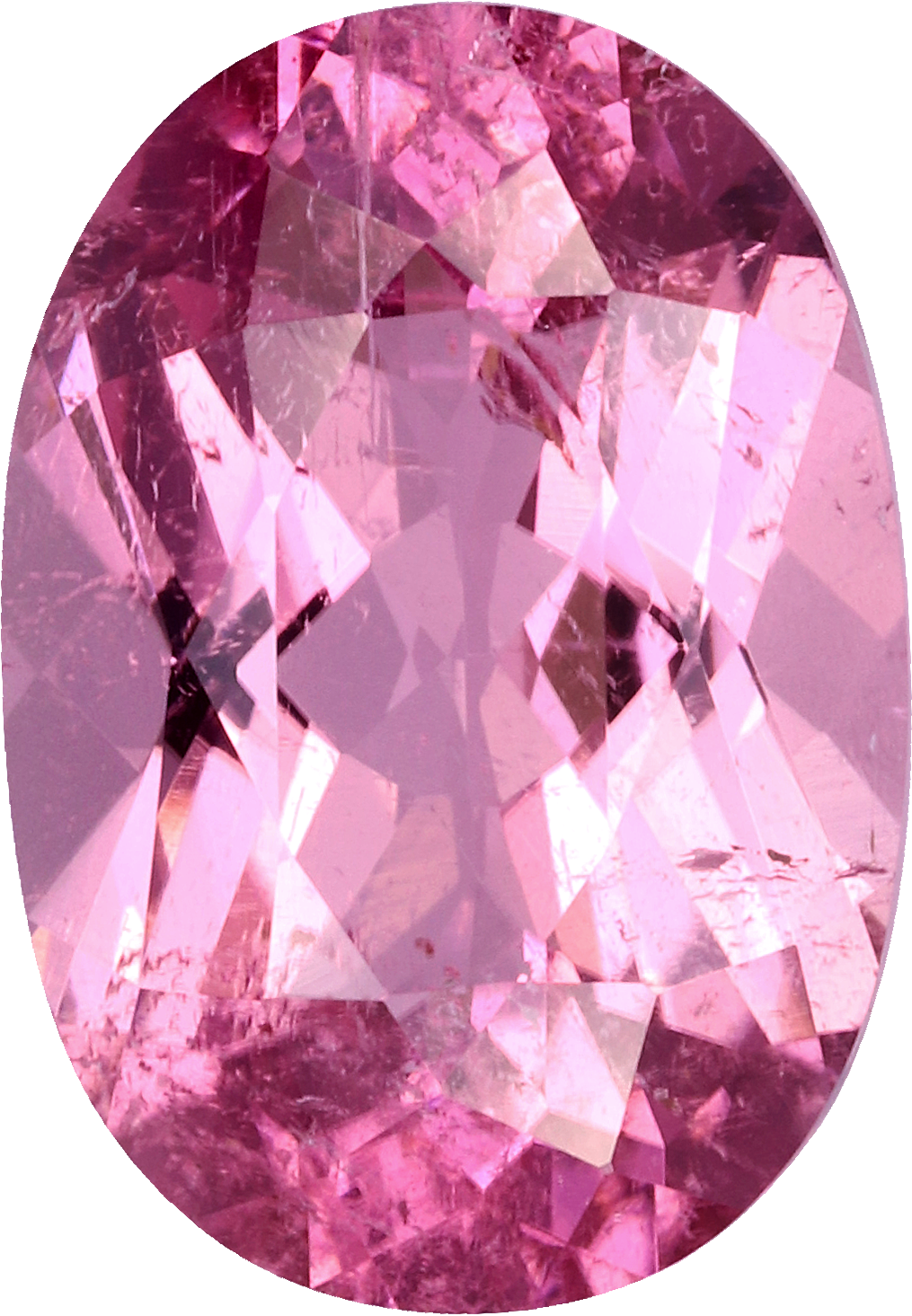 Oval cut cuprian tourmaline, 11.82 by 8.19 mm, shown at actual size