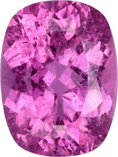 Cushion cut cuprian tourmaline, 10.16 by 7.63 mm, shown at actual size