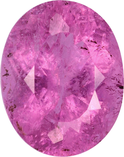 Oval cut cuprian tourmaline, 9.16 by 7.25 mm, shown at actual size