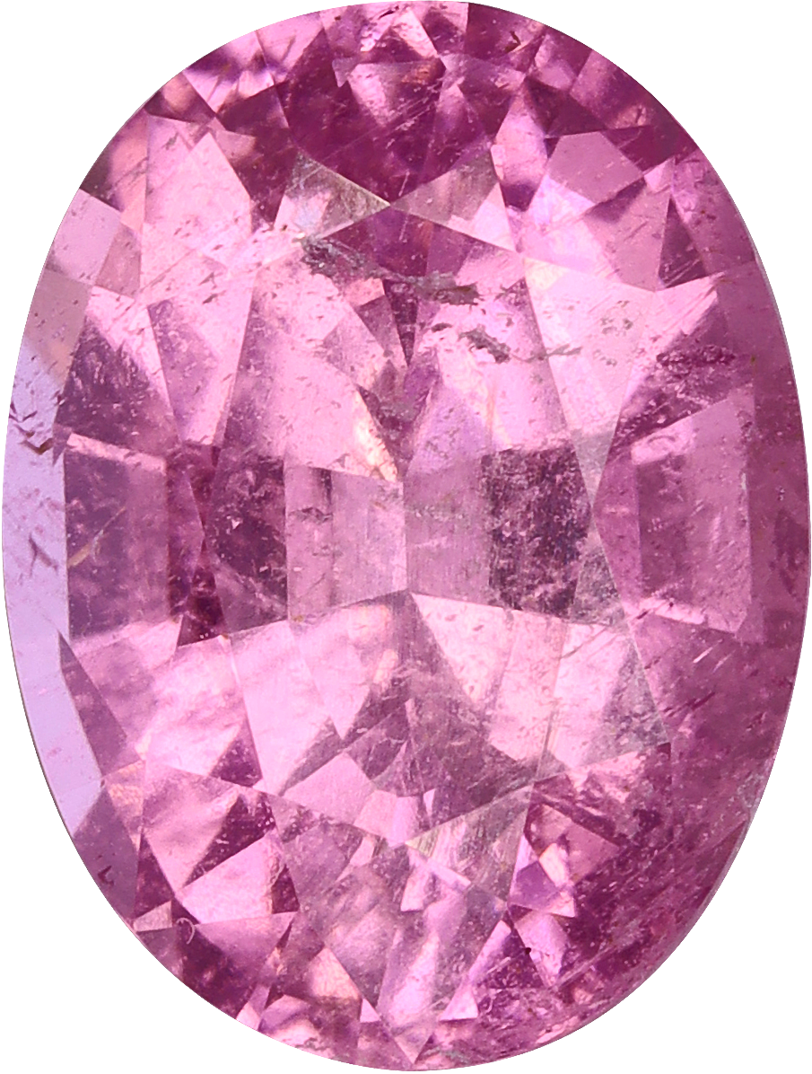 Oval cut cuprian tourmaline, 10.11 by 7.65 mm, shown at actual size