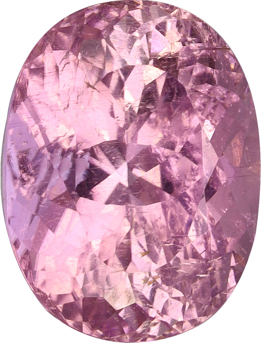 Oval cut cuprian tourmaline, 9.62 by 7.22 mm, shown at actual size
