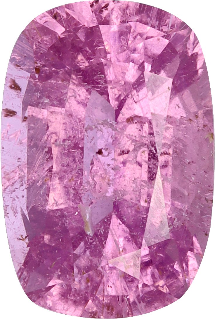 Cushion cut cuprian tourmaline, 9.21 by 6.13 mm, shown at actual size