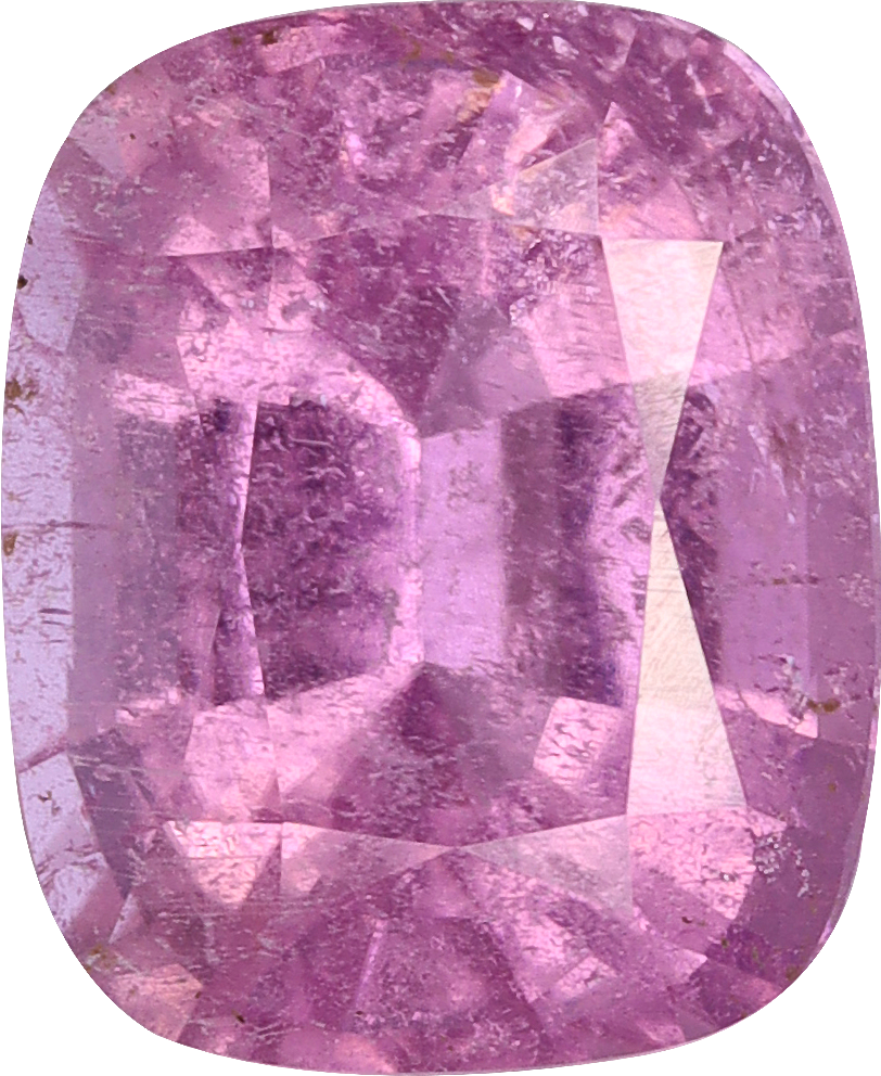 Cushion cut cuprian tourmaline, 8.31 by 6.83 mm, shown at actual size