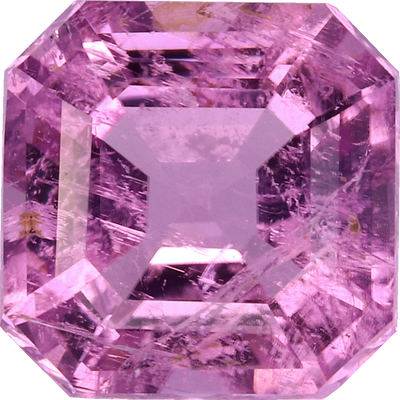 Square cut cuprian tourmaline, 7.02 by 7.02 mm, shown at actual size