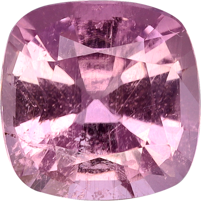 Cushion cut cuprian tourmaline, 7.15 by 7.12 mm, shown at actual size