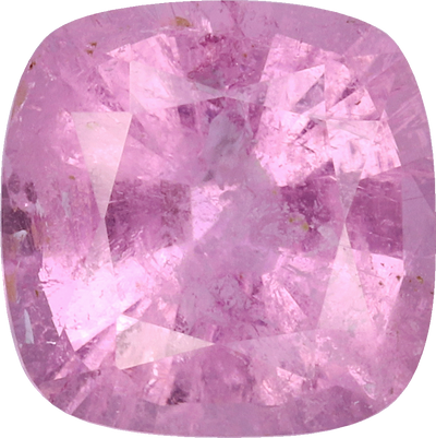 Cushion cut cuprian tourmaline, 6.29 by 6.26 mm, shown at actual size