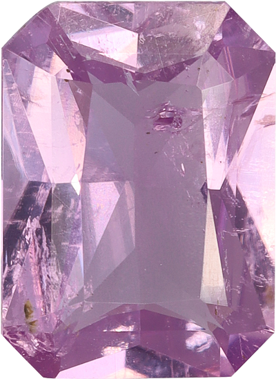 Rectangular cut cuprian tourmaline, 9.01 by 6.53 mm, shown at actual size