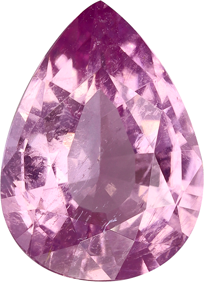 Pear cut cuprian tourmaline, 10.06 by 7.32 mm, shown at actual size