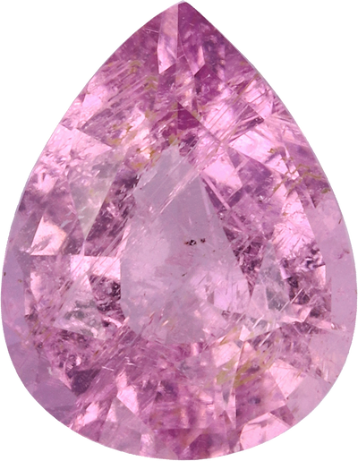 Pear cut cuprian tourmaline, 7.92 by 6.15 mm, shown at actual size