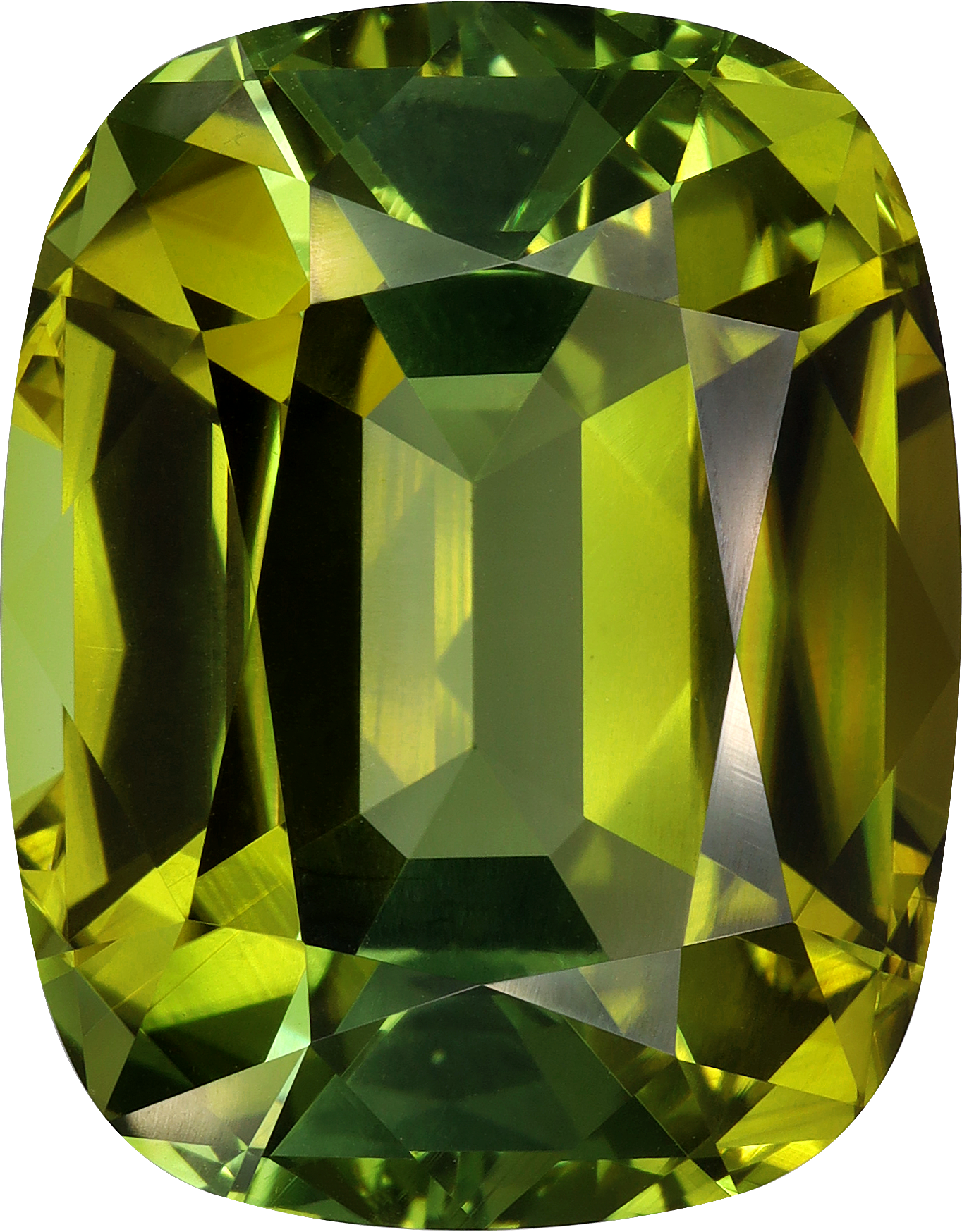 Cushion cut cuprian tourmaline, 23.65 by 18.52 mm, shown at actual size