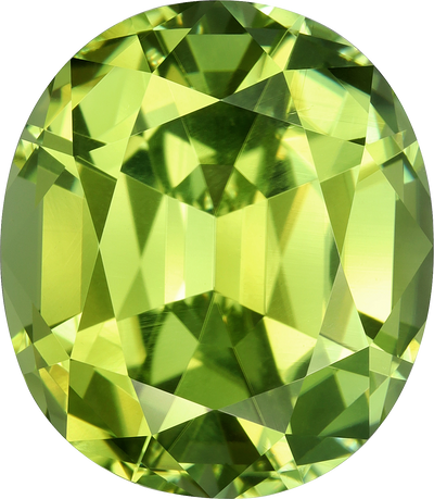 Oval cut cuprian tourmaline, 16.73 by 14.57 mm, shown at actual size