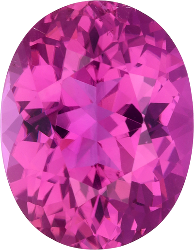 Oval cut cuprian tourmaline, 13.82 by 10.72 mm, shown at actual size