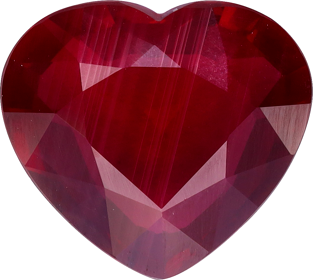 Heart cut mozambique ruby, 10.5 by 9.43 mm, shown at actual size