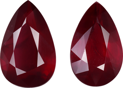 Pear cut mozambique ruby, 13.91 by 9.08 mm, shown at actual size