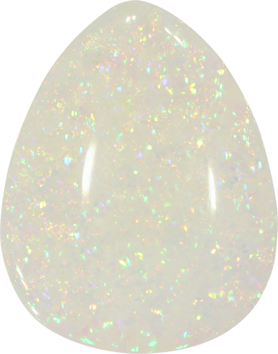 Pear cut ethiopian opal, 28.15 by 22.38 mm, shown at actual size