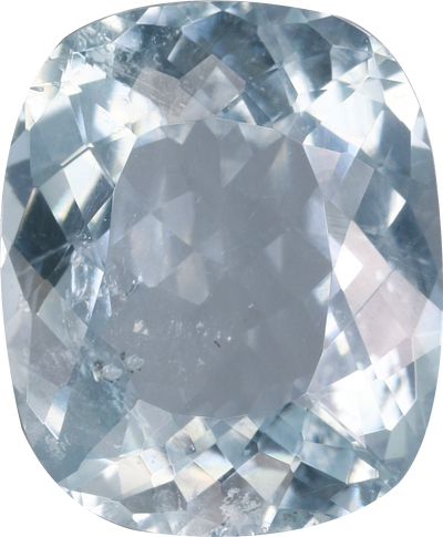 Cushion cut paraiba tourmaline, 12.17 by 10.05 mm, shown at actual size